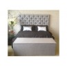 King size Upholstered High rise Bed Head grey