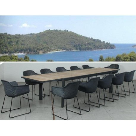 The Avoca Ext Table With Surrey Chairs, 12 Seater Outdoor Dining Table