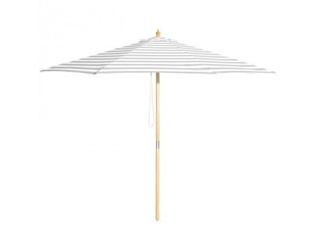 Peninsula - 3m diameter grey and white stripe umbrella with cover