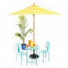 Sunny Marbella - 2m square yellow and white stripe umbrella with cover