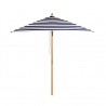 French Riviera - 2m black and white stripe umbrella with cover