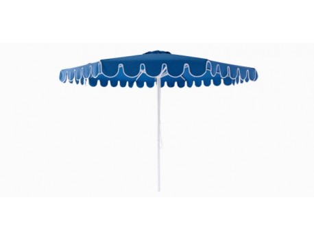 BILLY FRESH 3M NAUTICAL ALUMINIUM UMBRELLA - BLUE WITH WHITE TRIM