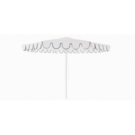 BILLY FRESH 3M PALERMO ALUMINIUM UMBRELLA - WHITE WITH BLACK TRIM