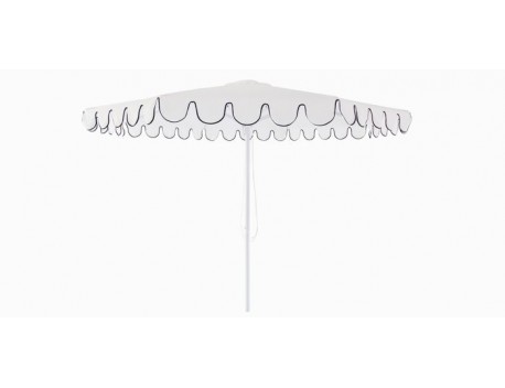 BILLY FRESH 3M PALERMO ALUMINIUM UMBRELLA - WHITE WITH BLACK TRIM