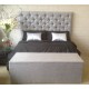 King size Upholstered High rise Bed Head grey