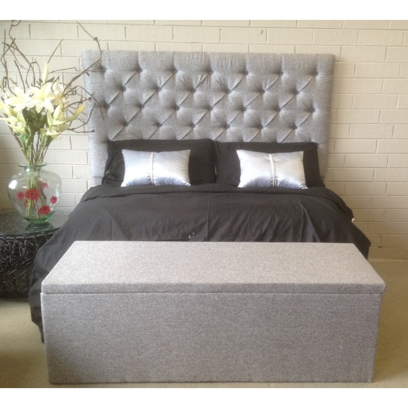 King Size Upholstered High Rise Bed, King Size Bed Frame High Rise